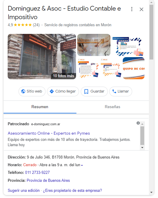 seo local estudio contable