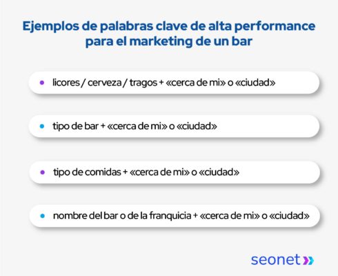 ejemplos de palabras claves para marketing de bar