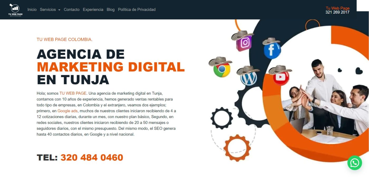 tu web page agencia de marketing digital en taunja