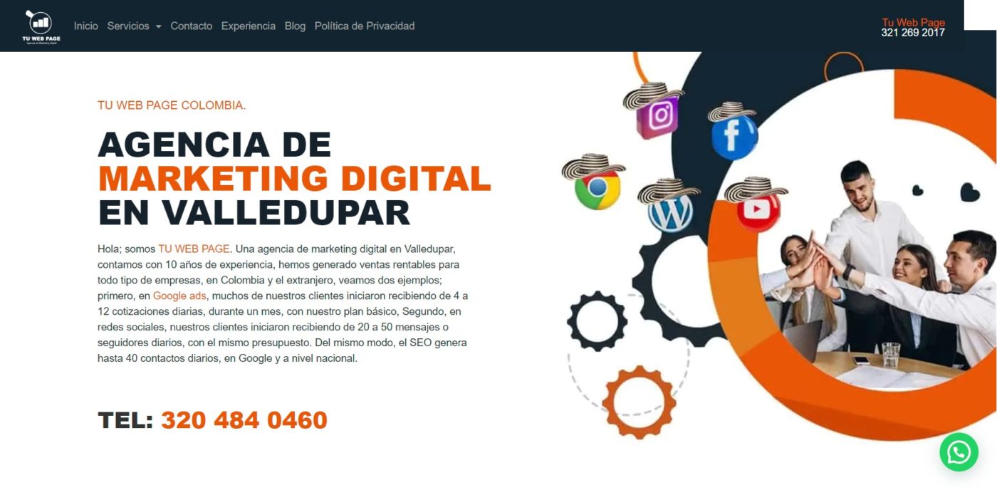 tu web page agencia de marketing digital en valledupar