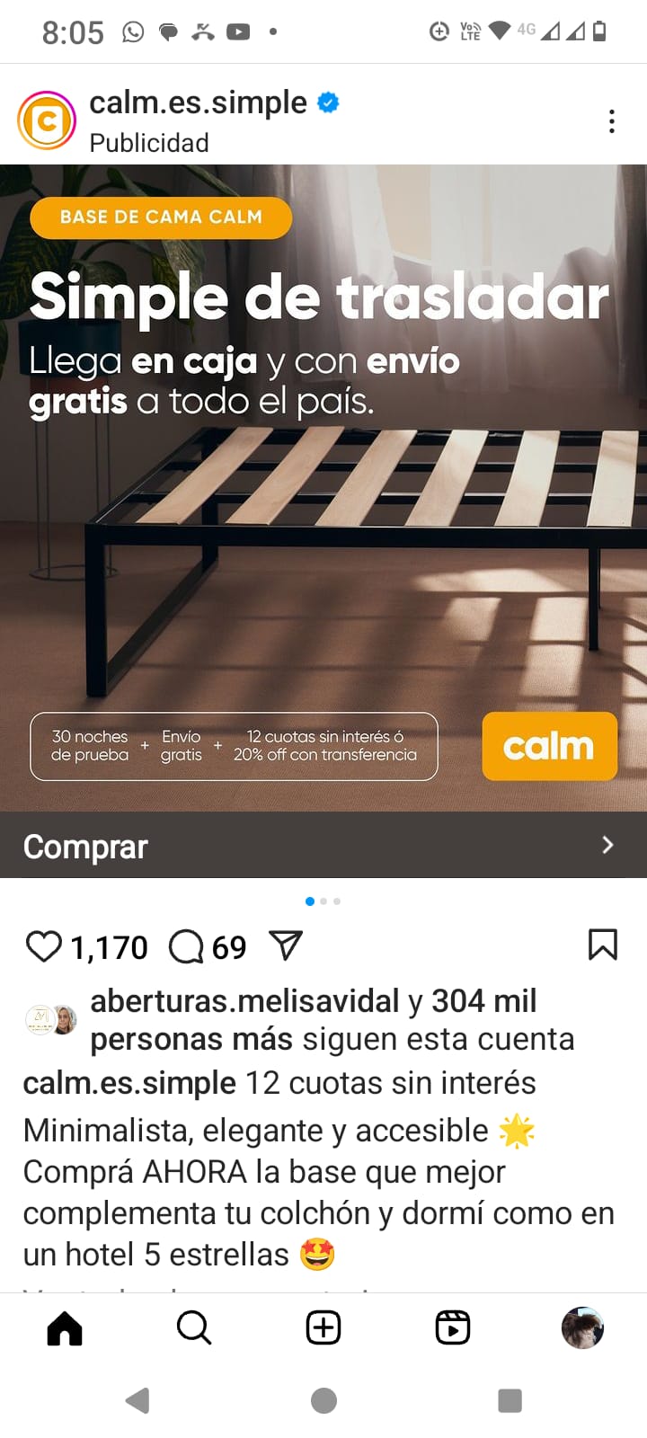 ejemplo publicidad de instagram