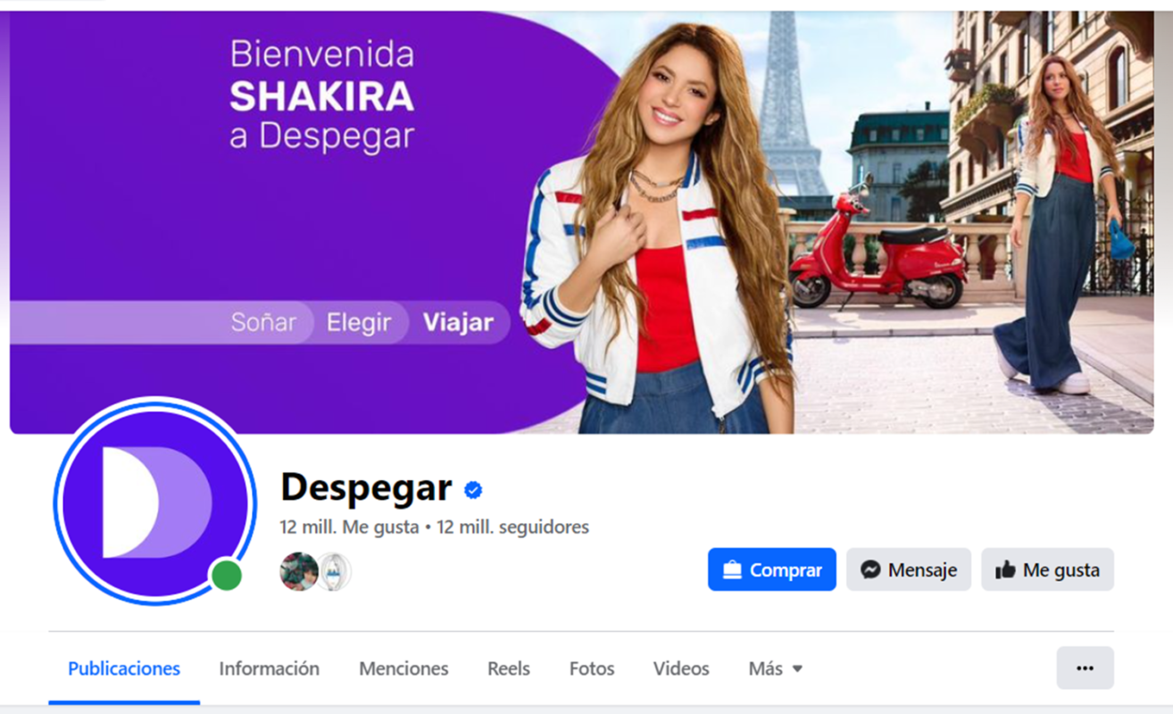 ejemplo fanpage despegar