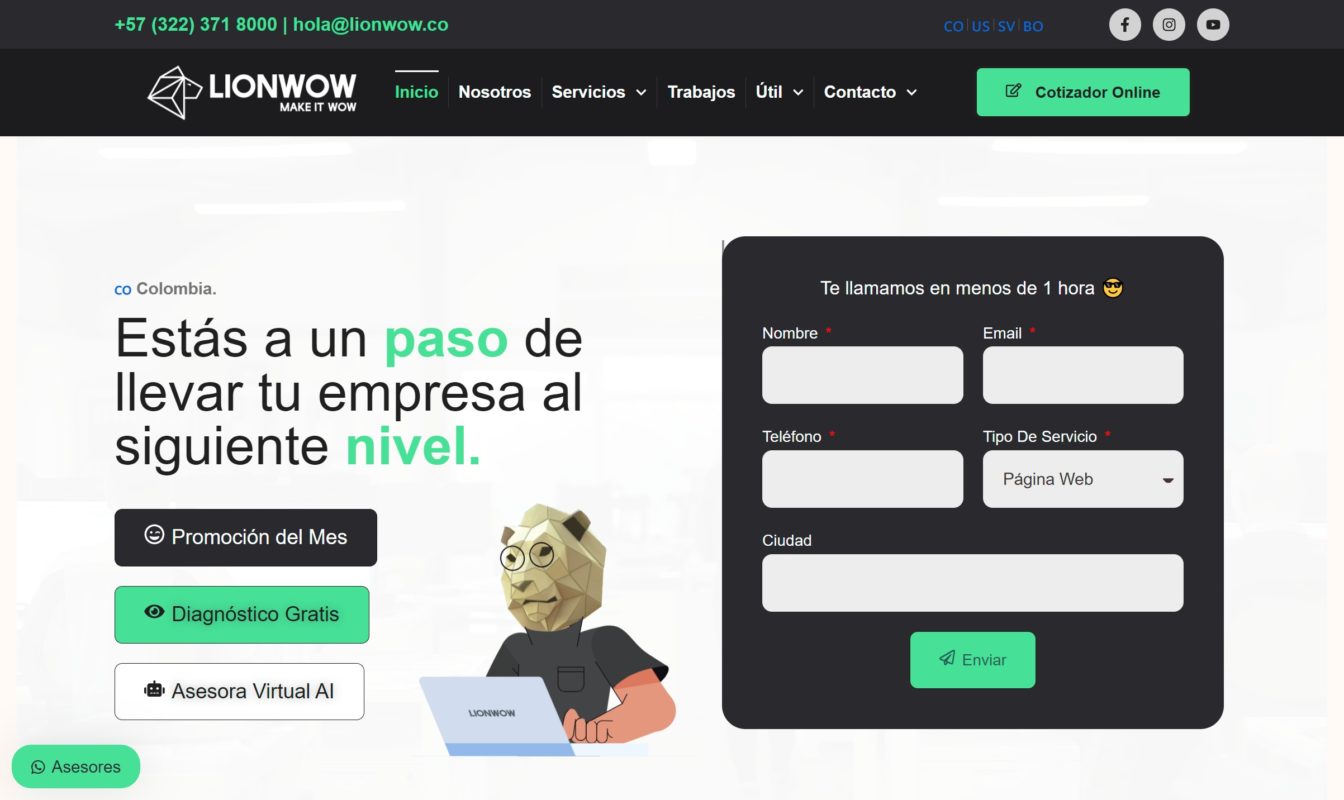 lionwow agencia de marketing digital en pereira