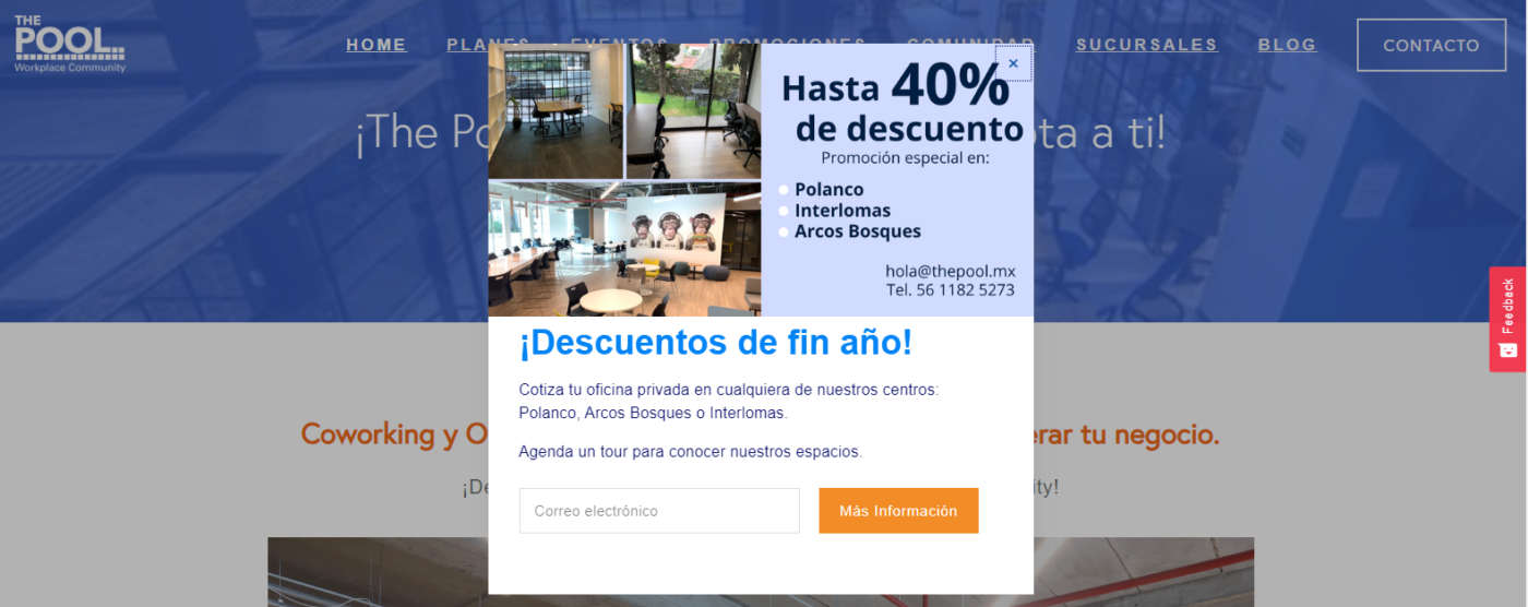 sitio web atractivo para coworking