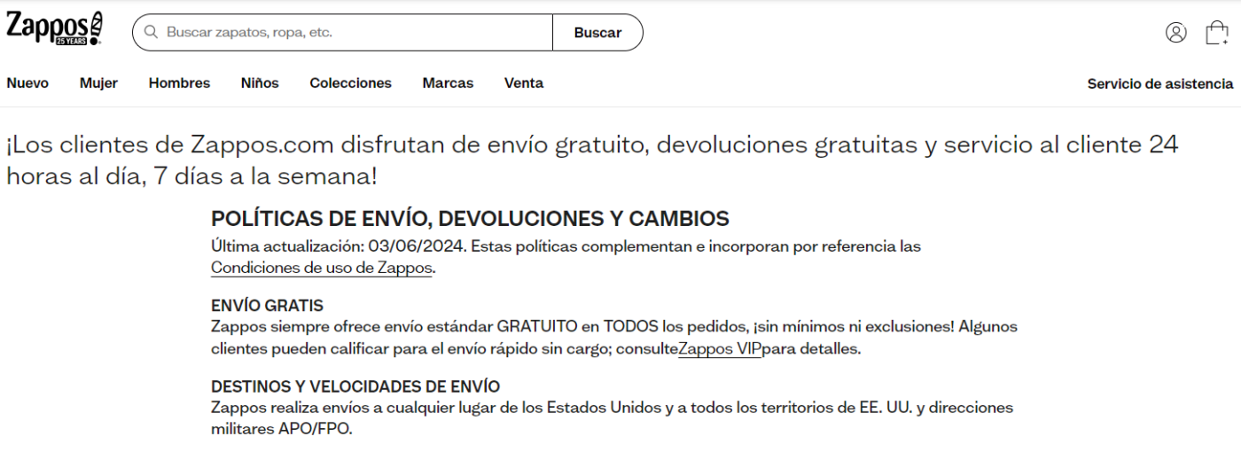 ejemplo de zappos de como mejorar churn