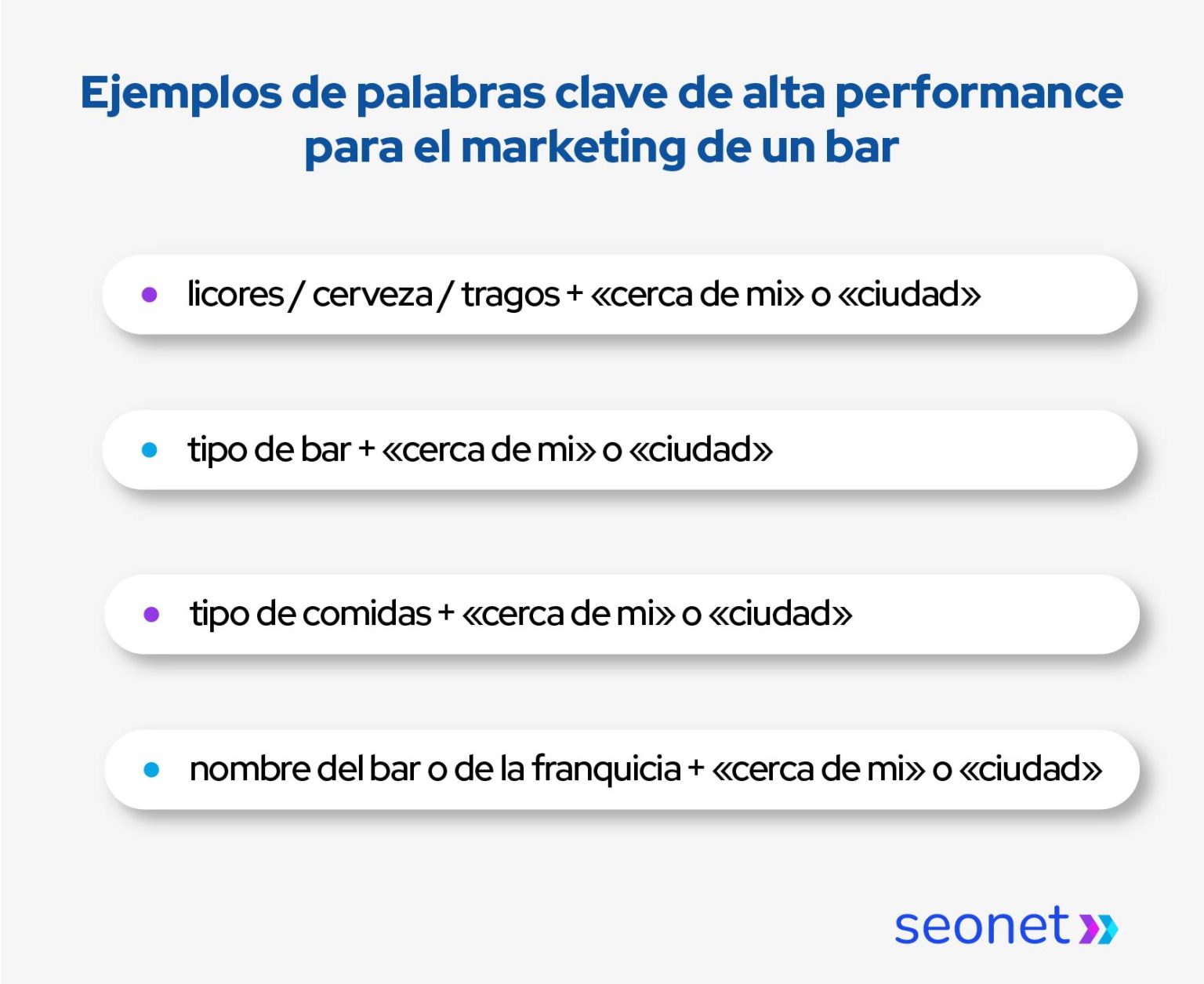 ejemplos de palabras claves para marketing de bar