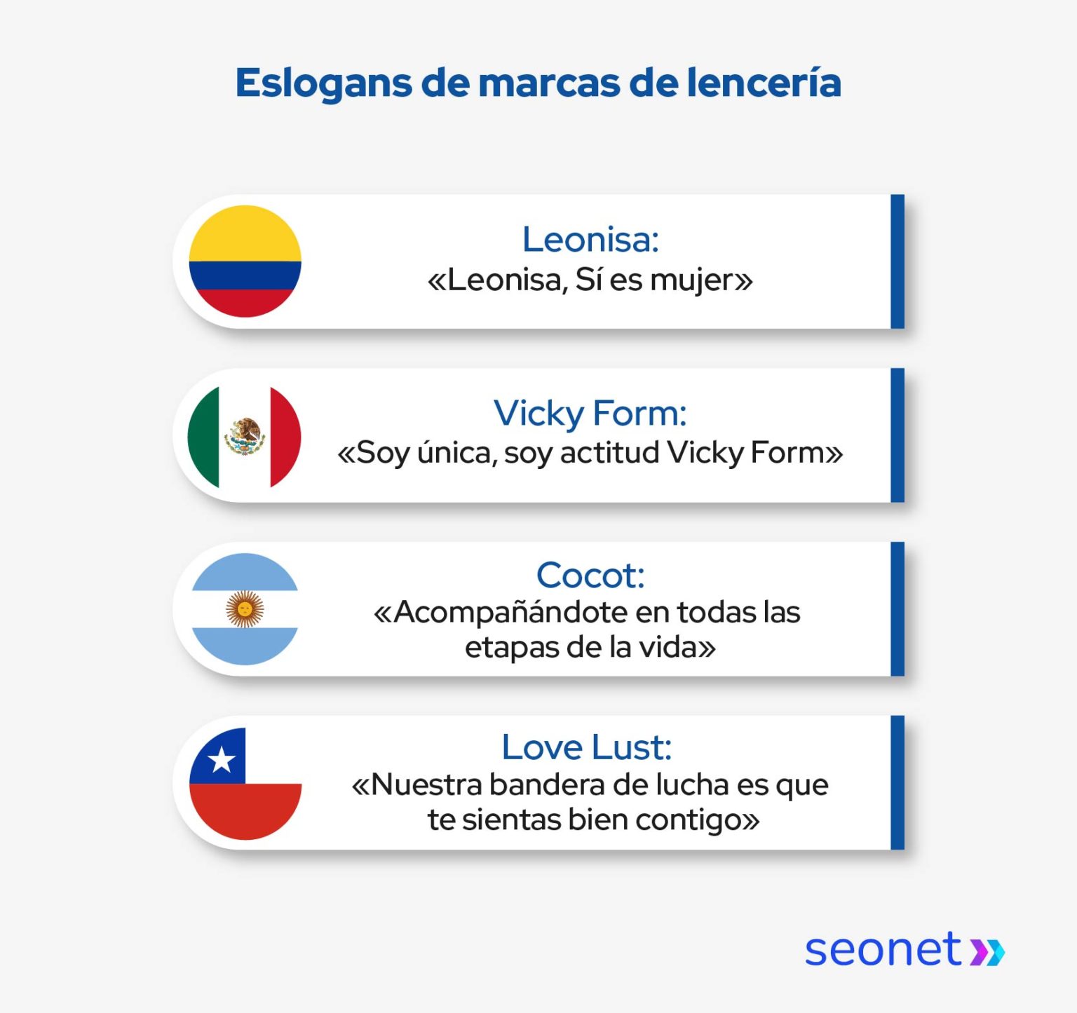 eslogans de marcas de lenceria