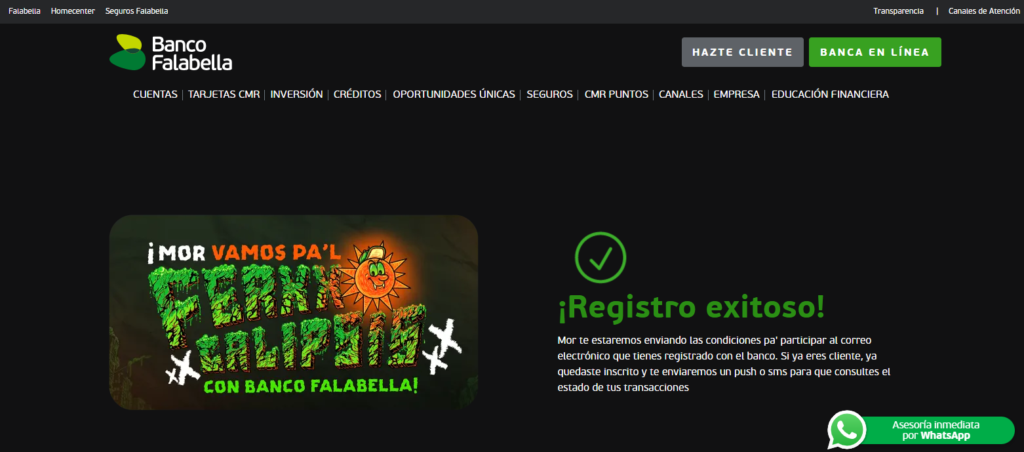 thank you page falabella